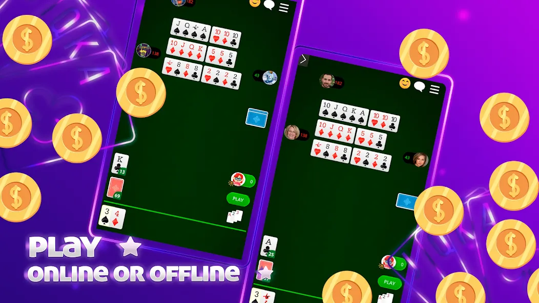Скачать Scala 40 Online - Card Game мод — Онлайн игра без рекламы — скриншот 5