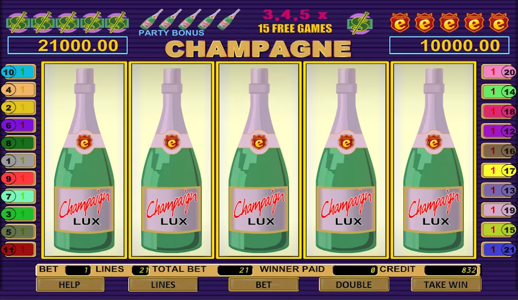 Скачать взлом Champagne Slot — Безлимитные монеты и бонусы — скриншот 2