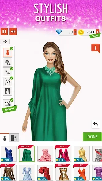 Скачать мод Fashion Stylist: Dress Up Game — Безлимитные деньги и все наряды — скриншот 2