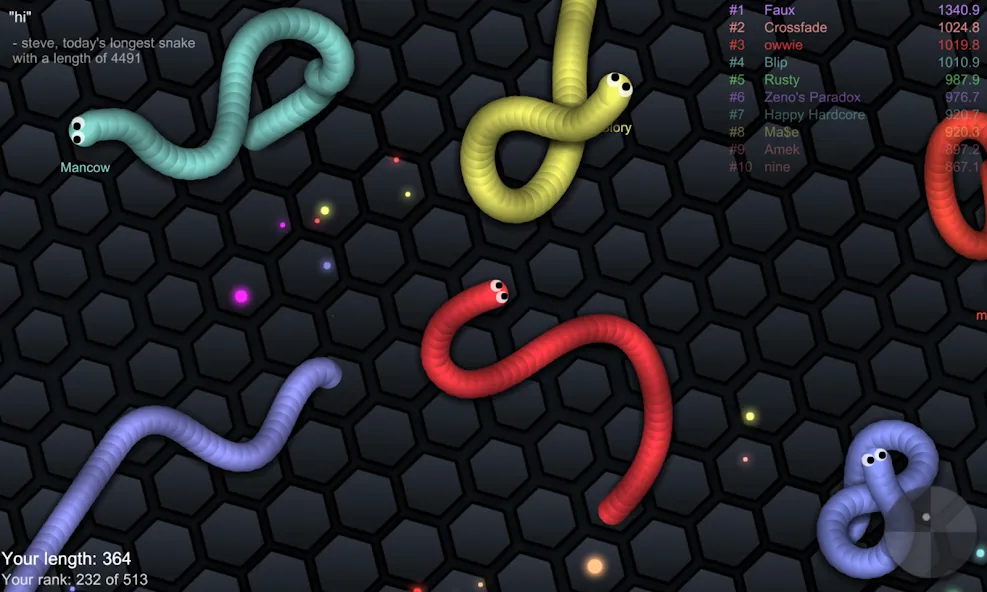Скачать slither.io последней версии — Без рекламы и бесконечный рост — скриншот 3 Скачать slither.io последней версии — Без рекламы и бесконечный рост — скриншот 3