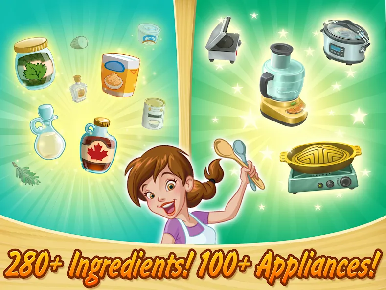 Скачать Kitchen Scramble: Cooking Game Mod APK — Безлимитные монеты и все рецепты — скриншот 3