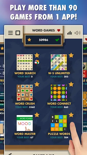 Скачать Word Games 101-in-1 последней версии — Безлимитные подсказки и открыты все игры — скриншот 1 Скачать Word Games 101-in-1 последней версии — Безлимитные подсказки и открыты все игры — скриншот 1