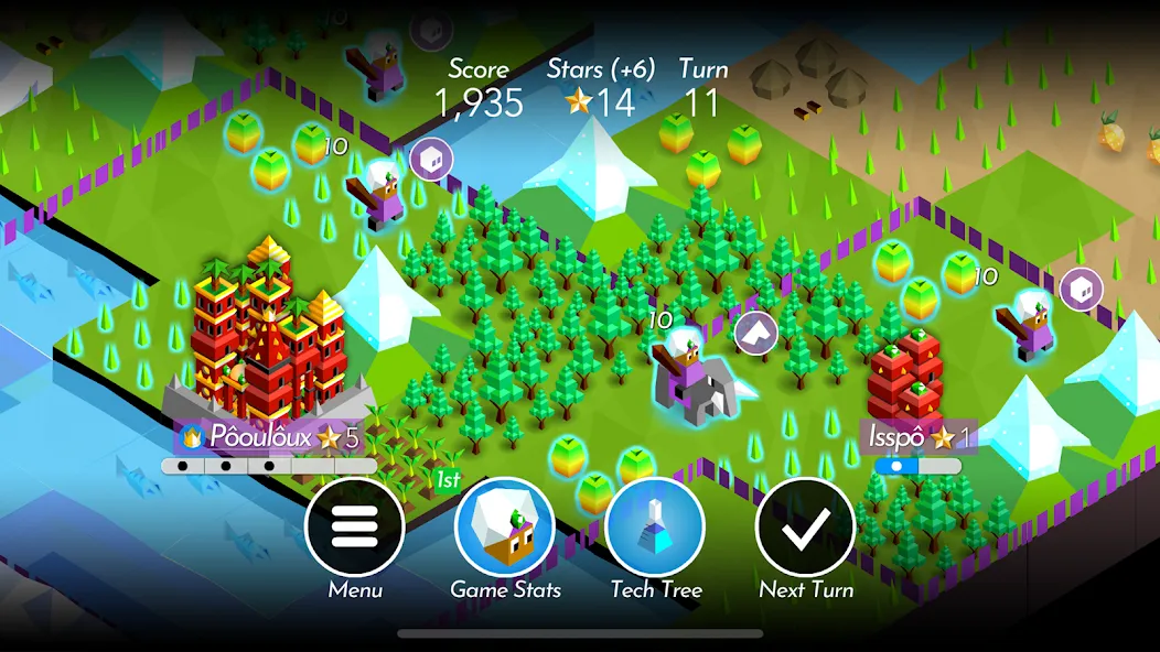 The Battle of Polytopia взломанный APK — Безлимитные ресурсы и открыты все племена — скриншот 5