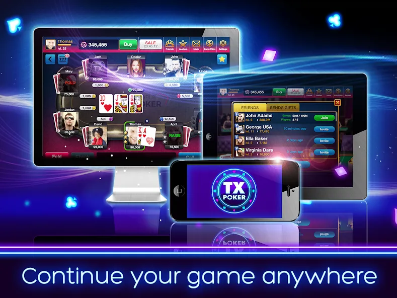 TX Poker - Texas Holdem Poker взлом на Андроид — Безлимитные фишки и все функции открыты — скриншот 5
