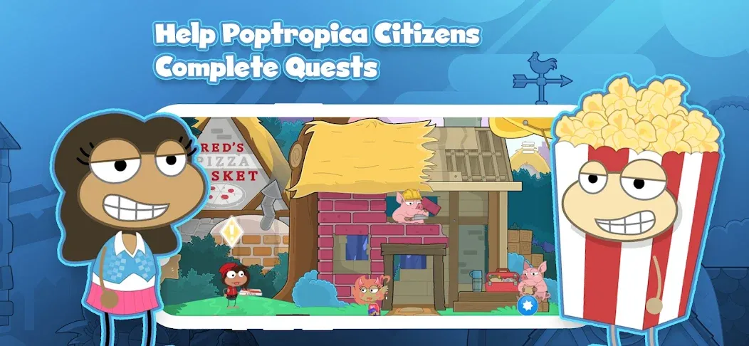 Скачать мод Poptropica: Fun Kids Adventure — Без рекламы и много монет — скриншот 3