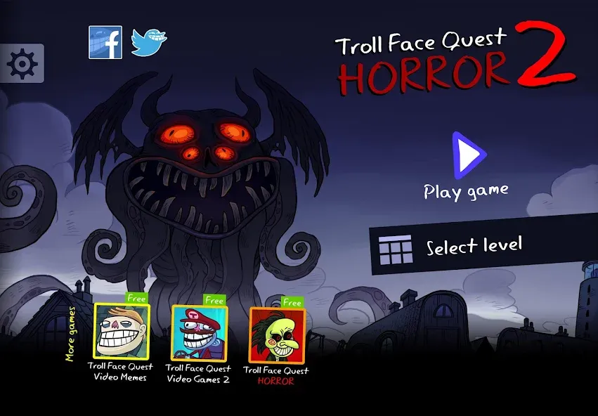 Troll Face Quest: Horror 2 бесплатно на Андроид — мод: Безлимитные подсказки и открыты все уровни — скриншот 1 Troll Face Quest: Horror 2 бесплатно на Андроид — мод: Безлимитные подсказки и открыты все уровни — скриншот 1