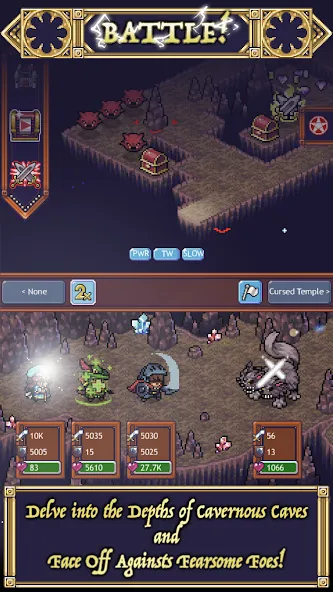 Cave Heroes:Idle Dungeon RPG мод на Андроид: Безлимитные ресурсы и усиленные герои — скриншот 1 Cave Heroes:Idle Dungeon RPG мод на Андроид: Безлимитные ресурсы и усиленные герои — скриншот 1