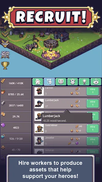 Cave Heroes:Idle Dungeon RPG мод на Андроид: Безлимитные ресурсы и усиленные герои — скриншот 4 Cave Heroes:Idle Dungeon RPG мод на Андроид: Безлимитные ресурсы и усиленные герои — скриншот 4