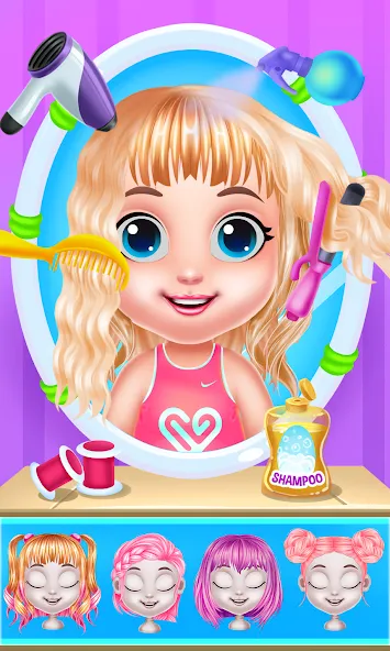 Baby Girl Caring Pinky Style взломанный APK — Открыты все наряды и аксессуары — скриншот 2