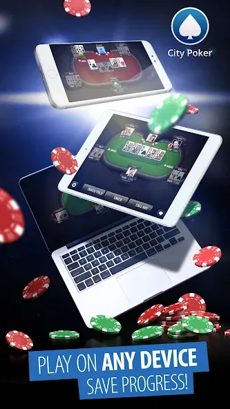 Мод City Poker: Holdem, Omaha — Безлимитные фишки и бонусы, скачать APK — скриншот 3