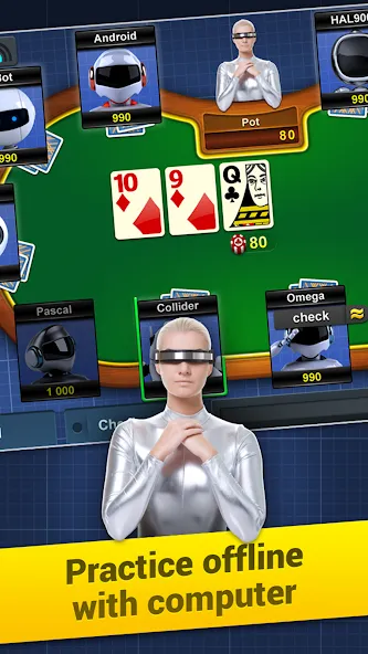 Poker Arena: texas holdem game на телефон — скачать мод: Безлимитные фишки и открыты все столы — скриншот 5