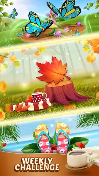 Скачать взлом Triple Find - Match Triple 3D — Безлимитные подсказки и открыты уровни — скриншот 4