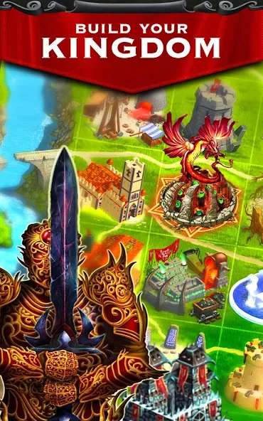 Скачать взлом Kingdoms at War: Hardcore PVP — Безлимитные ресурсы и усиленная армия — скриншот 1