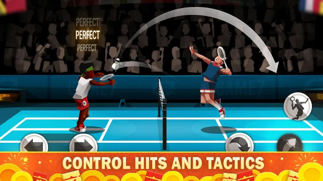 Badminton League бесплатно на Андроид — мод: Безлимитные деньги и энергия — скриншот 1 Badminton League бесплатно на Андроид — мод: Безлимитные деньги и энергия — скриншот 1