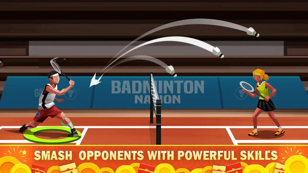 Badminton League бесплатно на Андроид — мод: Безлимитные деньги и энергия — скриншот 2 Badminton League бесплатно на Андроид — мод: Безлимитные деньги и энергия — скриншот 2
