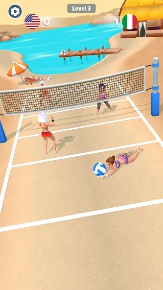 Скачать мод Beach Volleyball Game — Безлимитные монеты и все уровни — скриншот 3