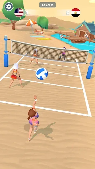 Скачать мод Beach Volleyball Game — Безлимитные монеты и все уровни — скриншот 4