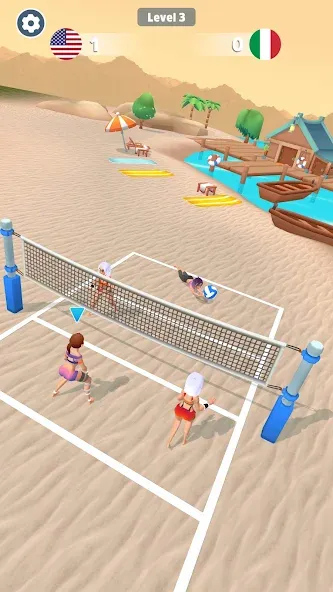 Скачать мод Beach Volleyball Game — Безлимитные монеты и все уровни — скриншот 5