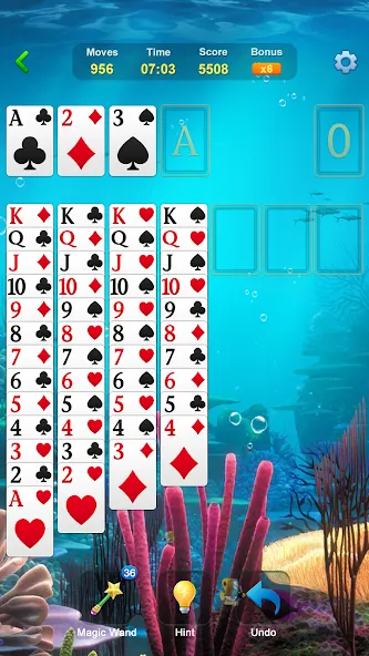 Solitaire - Classic Card Games — скачать мод: Без рекламы и безлимитные подсказки — скриншот 2 Solitaire - Classic Card Games — скачать мод: Без рекламы и безлимитные подсказки — скриншот 2