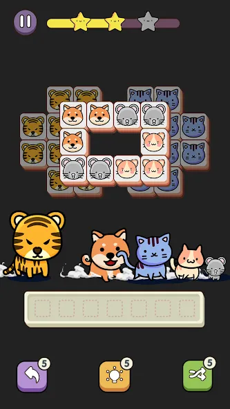 Match 3 Animal - Zen Puzzle на телефон — скачать мод: Безлимитные подсказки и отмены хода — скриншот 2
