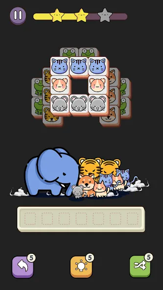 Match 3 Animal - Zen Puzzle на телефон — скачать мод: Безлимитные подсказки и отмены хода — скриншот 4