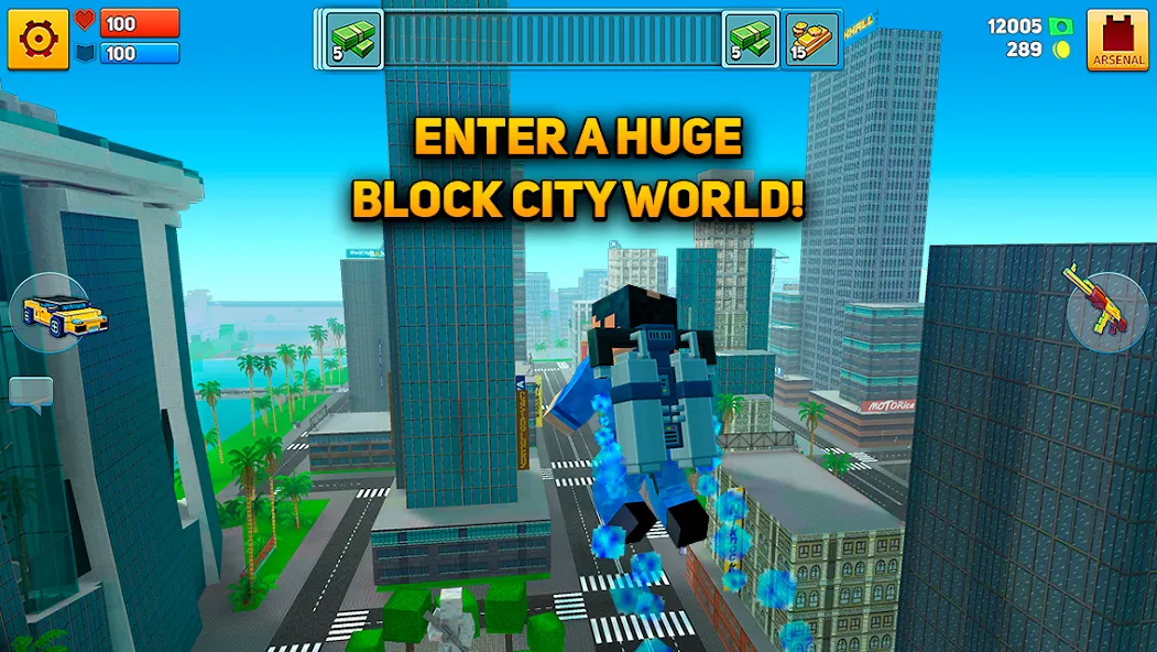 Block City Wars: Pixel Shooter MOD APK скачать на Андроид — Безлимитные деньги и оружие — скриншот 2