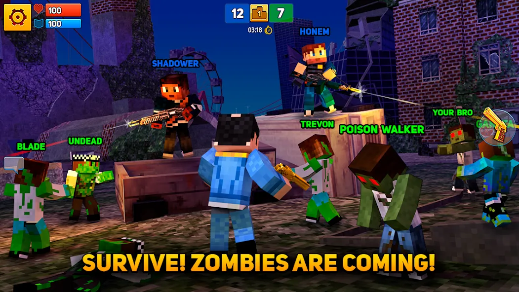 Block City Wars: Pixel Shooter MOD APK скачать на Андроид — Безлимитные деньги и оружие — скриншот 4