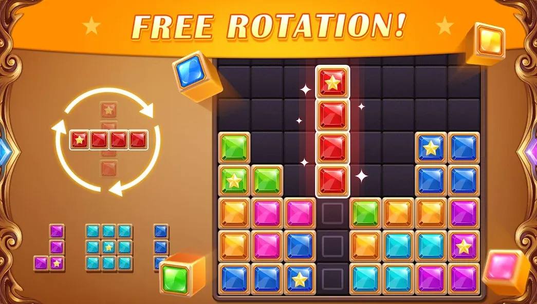 Скачать Block Puzzle: Diamond Star на Андроид с модом — Безлимитные алмазы и все блоки открыты — скриншот 2
