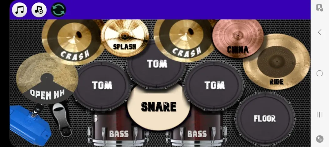 Drum Studio: Bateria Virtual бесплатно на Андроид — мод: Реалистичная виртуальная барабанная установка — скриншот 1 Drum Studio: Bateria Virtual бесплатно на Андроид — мод: Реалистичная виртуальная барабанная установка — скриншот 1