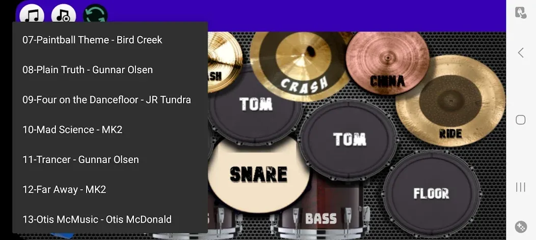 Drum Studio: Bateria Virtual бесплатно на Андроид — мод: Реалистичная виртуальная барабанная установка — скриншот 2 Drum Studio: Bateria Virtual бесплатно на Андроид — мод: Реалистичная виртуальная барабанная установка — скриншот 2