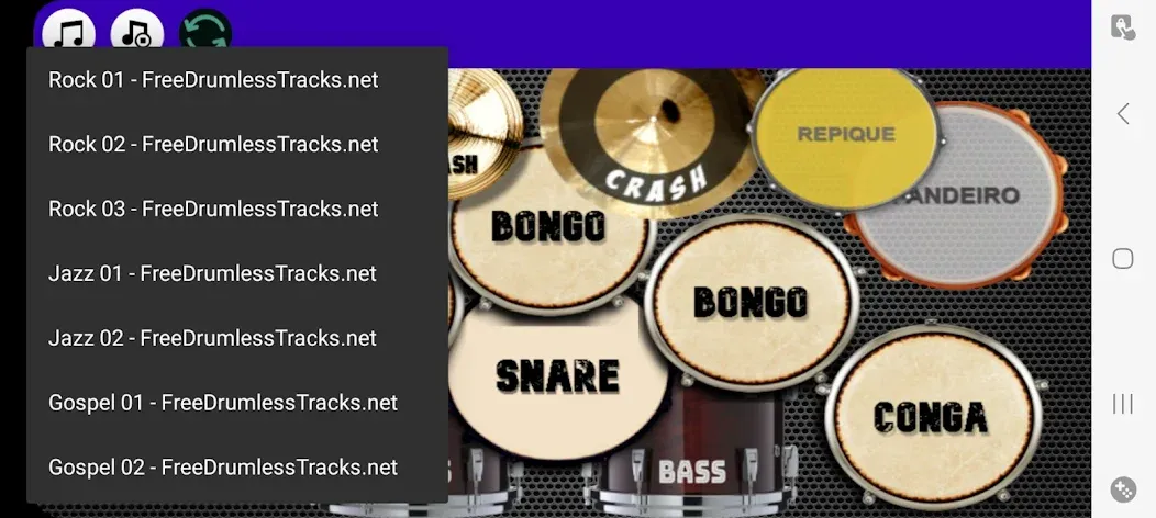 Drum Studio: Bateria Virtual бесплатно на Андроид — мод: Реалистичная виртуальная барабанная установка — скриншот 4 Drum Studio: Bateria Virtual бесплатно на Андроид — мод: Реалистичная виртуальная барабанная установка — скриншот 4