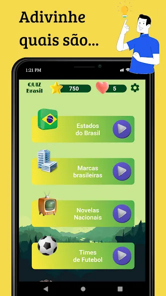 Quiz Brasil — последняя версия с модом (Безлимитные подсказки и правильные ответы) — скриншот 2