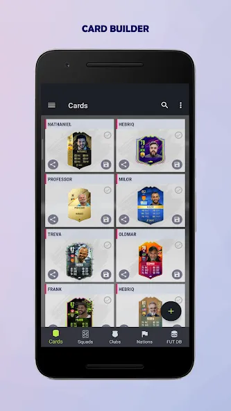 UT Card Builder 24 — Безлимитные монеты и наборы, скачать мод APK — скриншот 2 UT Card Builder 24 — Безлимитные монеты и наборы, скачать мод APK — скриншот 2