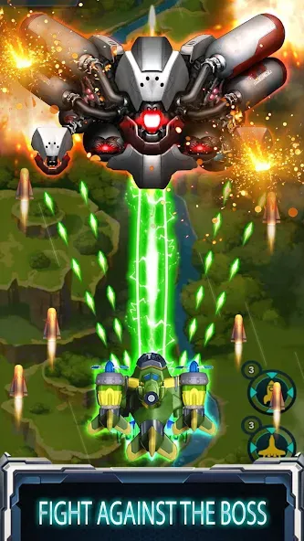Skyforce Invaders MOD APK скачать на Андроид — Безлимитные деньги и мощное оружие — скриншот 4