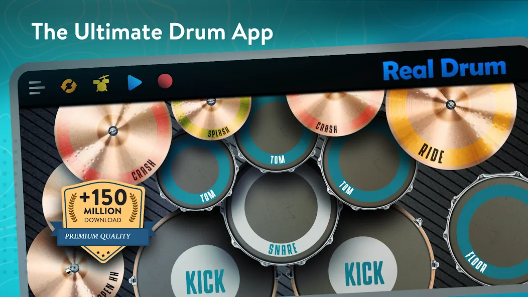 Real Drum: electronic drums взлом APK — Все треки открыты без рекламы — скриншот 1