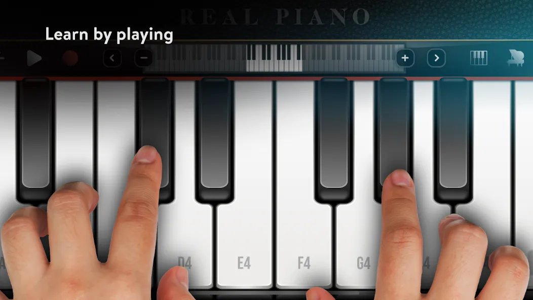 Real Piano electronic keyboard MOD APK: Реалистичное пианино без ограничений — скриншот 1
