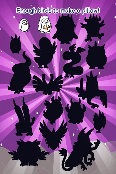 Birds Evolution: Merge Game мод на Андроид: Много денег и алмазов — скриншот 4 Birds Evolution: Merge Game мод на Андроид: Много денег и алмазов — скриншот 4