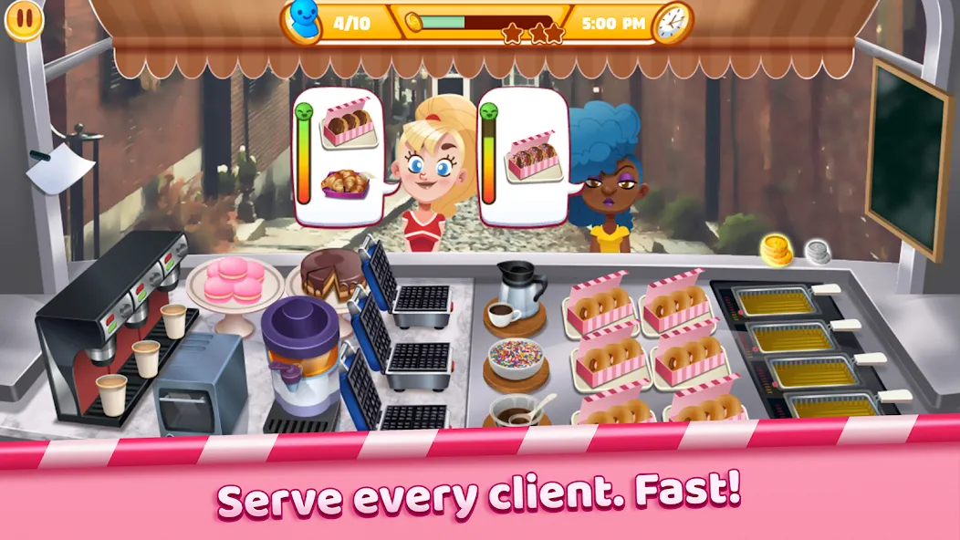 Boston Donut Truck: Food Game на телефон — скачать мод: Безлимитные деньги и ресурсы — скриншот 2 Boston Donut Truck: Food Game на телефон — скачать мод: Безлимитные деньги и ресурсы — скриншот 2