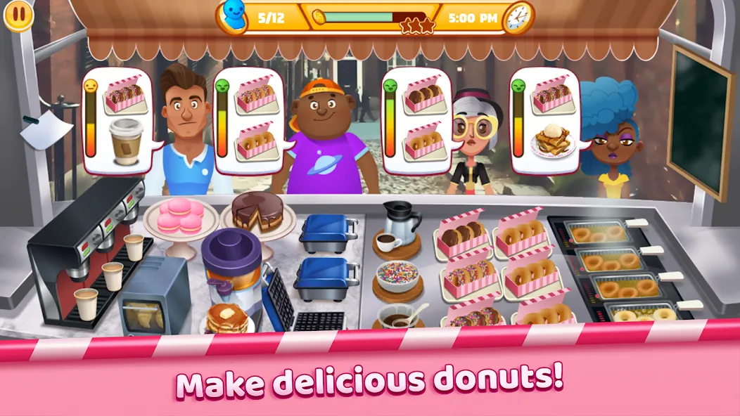 Boston Donut Truck: Food Game на телефон — скачать мод: Безлимитные деньги и ресурсы — скриншот 5 Boston Donut Truck: Food Game на телефон — скачать мод: Безлимитные деньги и ресурсы — скриншот 5