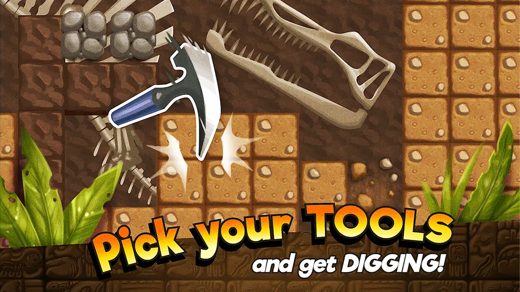 Мод Dino Quest: Dig Dinosaur Game — Безлимитные деньги и подсказки, скачать APK — скриншот 2
