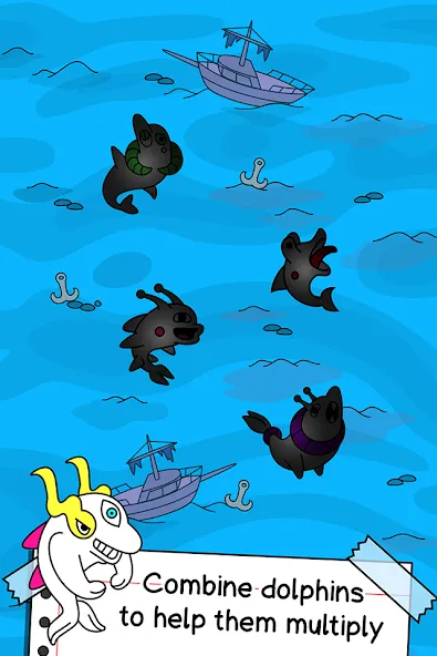 Dolphin Evolution: Idle Mutant на телефон — скачать мод: Безлимитные деньги и ресурсы — скриншот 3 Dolphin Evolution: Idle Mutant на телефон — скачать мод: Безлимитные деньги и ресурсы — скриншот 3