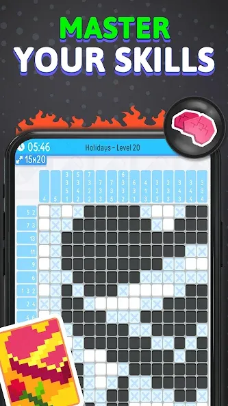 Nonogram Logic Pic: Pictogram взломанный APK — Без рекламы и бесплатные подсказки — скриншот 5 Nonogram Logic Pic: Pictogram взломанный APK — Без рекламы и бесплатные подсказки — скриншот 5