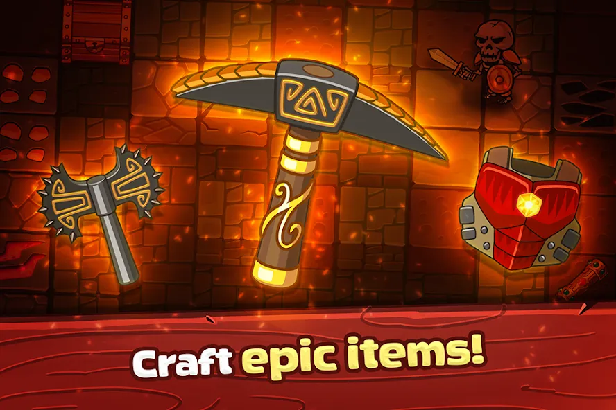 Mine Quest: Battle Dungeon RPG MOD APK скачать на Андроид — Безлимитные ресурсы и усиленные герои — скриншот 2
