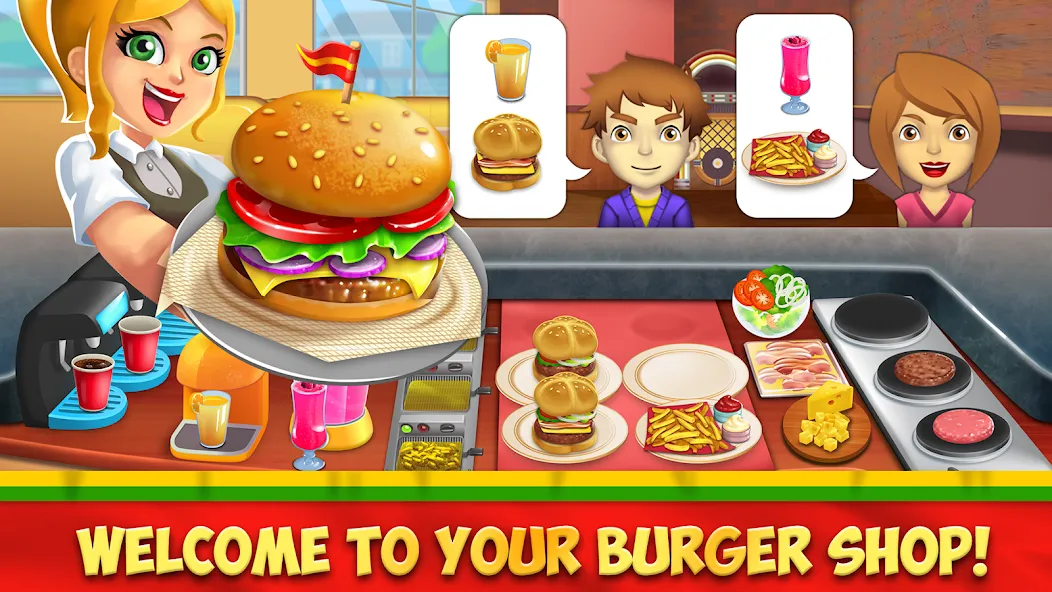 My Burger Shop 2: Food Game мод на Андроид: Безлимитные деньги и продукты бесплатно — скриншот 1