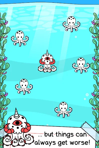 Скачать Octopus Evolution: Idle Game мод — Безлимитные деньги и алмазы — скриншот 2 Скачать Octopus Evolution: Idle Game мод — Безлимитные деньги и алмазы — скриншот 2