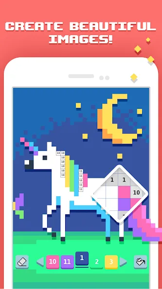 Pixelicious: Color Daily Pixel — взломанная версия, Бесконечные краски и все картинки открыты — скриншот 1