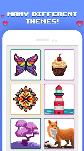 Pixelicious: Color Daily Pixel — взломанная версия, Бесконечные краски и все картинки открыты — скриншот 2