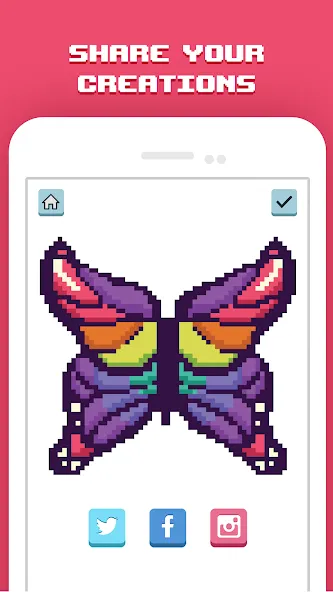 Pixelicious: Color Daily Pixel — взломанная версия, Бесконечные краски и все картинки открыты — скриншот 5