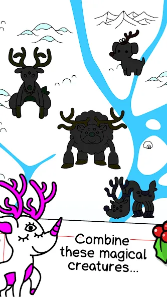 Reindeer Evolution: Idle Game MOD APK скачать на Андроид — Много монет и ускорение — скриншот 3