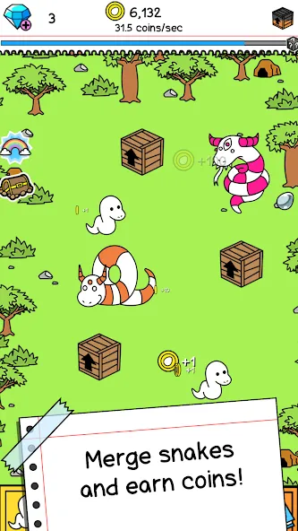 Скачать Snake Evolution: Idle Merge IO мод — Безлимитные деньги и усиленные змеи — скриншот 2 Скачать Snake Evolution: Idle Merge IO мод — Безлимитные деньги и усиленные змеи — скриншот 2